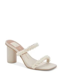 Women's Noel Square Toe Imitation Pearl Strap High Heel Sandals - Dolce Vita
