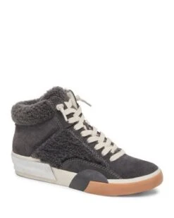 Women's Zilvia Plush Lace Up Zip High Top Sneakers - Dolce Vita