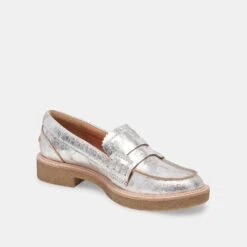 Dolce Vita ARABEL LOAFERS SILVER DISTRESSED LEATHER -Dolce Vita Shop DOLCEVITA FLATS ARABEL SILVERDISTRESSEDLEATHER 08